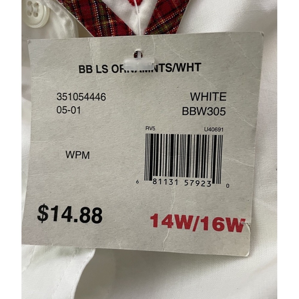 NWT VTG Bobbie Brooks White Appliqué Christmas Holiday Shirt Grandma core 14 - Picture 7 of 7
